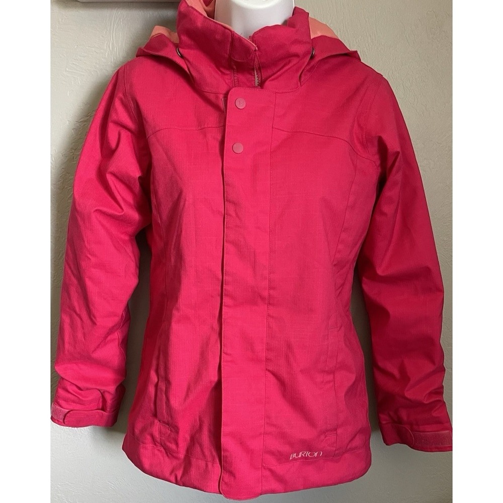 Burton‎ Dryride Juniors Size Large Hot Pink Hooded Ski Snowboard Full Zip Jacket